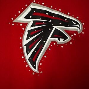 Majestic NFL Atlanta Falcons Rhinestone Embellished Short Sleeve Shirt size M